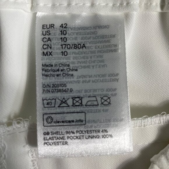 H&M Women's White Straight Pants Sz 10 - NWT - Picture 6 of 8